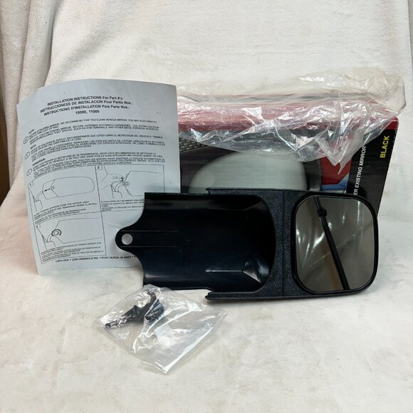 CIPA Custom Towing Mirror Black L or R #11000 for Ford Pickups & GMC/Chevy (NEW) - Picture 4 of 12